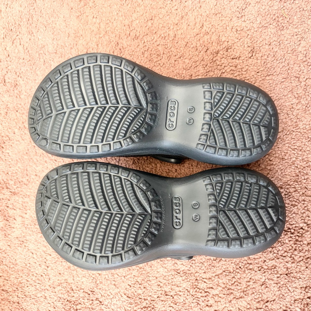 Crocs Iconic Comfort Black Platform Classic Crush Clogs Size 6 - Picture 6 of 6
